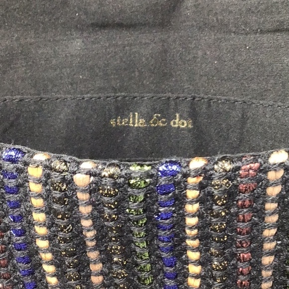 Stella & Dot Taj Black/Metallic Multicolored Woven Clutch.